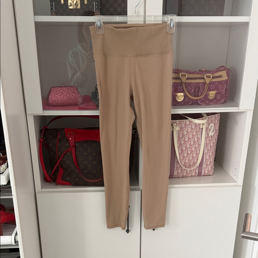 High-Waist Ribbed Waistband Leggings - Beige never worn. New without tag